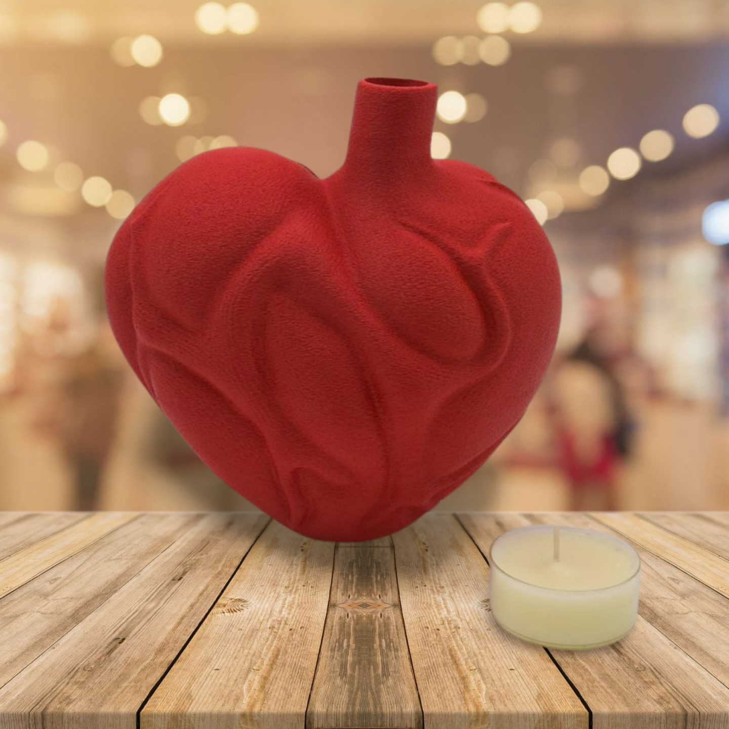 Heart Vase Medium 2 Rood organisch hart, ideaal voor Valentijn.