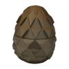 3D-geprinte MEMORYNEST URN, een eivormige urn met een geometrisch patroon van driehoekige facetten. Verkrijgbaar in diverse kleuren, zoals grijs, brons, zwart en wit, deze urn biedt een elegante en respectvolle manier om de as van een geliefd huisdier te bewaren.