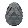 3D-geprinte MEMORYNEST URN, een eivormige urn met een geometrisch patroon van driehoekige facetten. Verkrijgbaar in diverse kleuren, zoals grijs, brons, zwart en wit, deze urn biedt een elegante en respectvolle manier om de as van een geliefd huisdier te bewaren.
